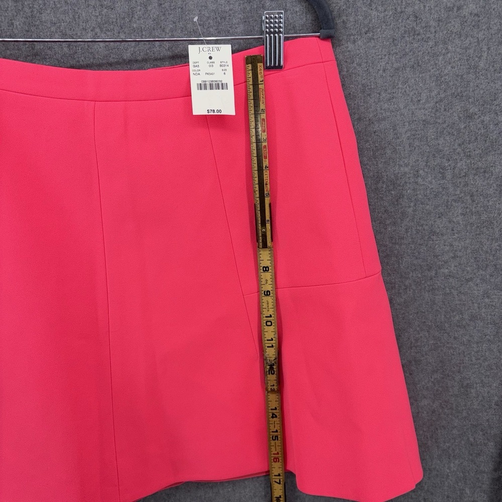 J.Crew B0314‎ Flared Mini Skirt Women's 6 Fluorescent Neon Pink New - Picture 5 of 10